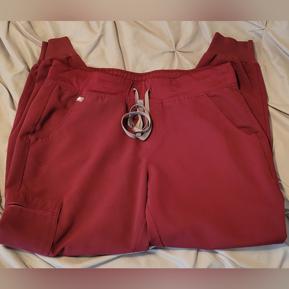 Figs Maroon Jogger Pants